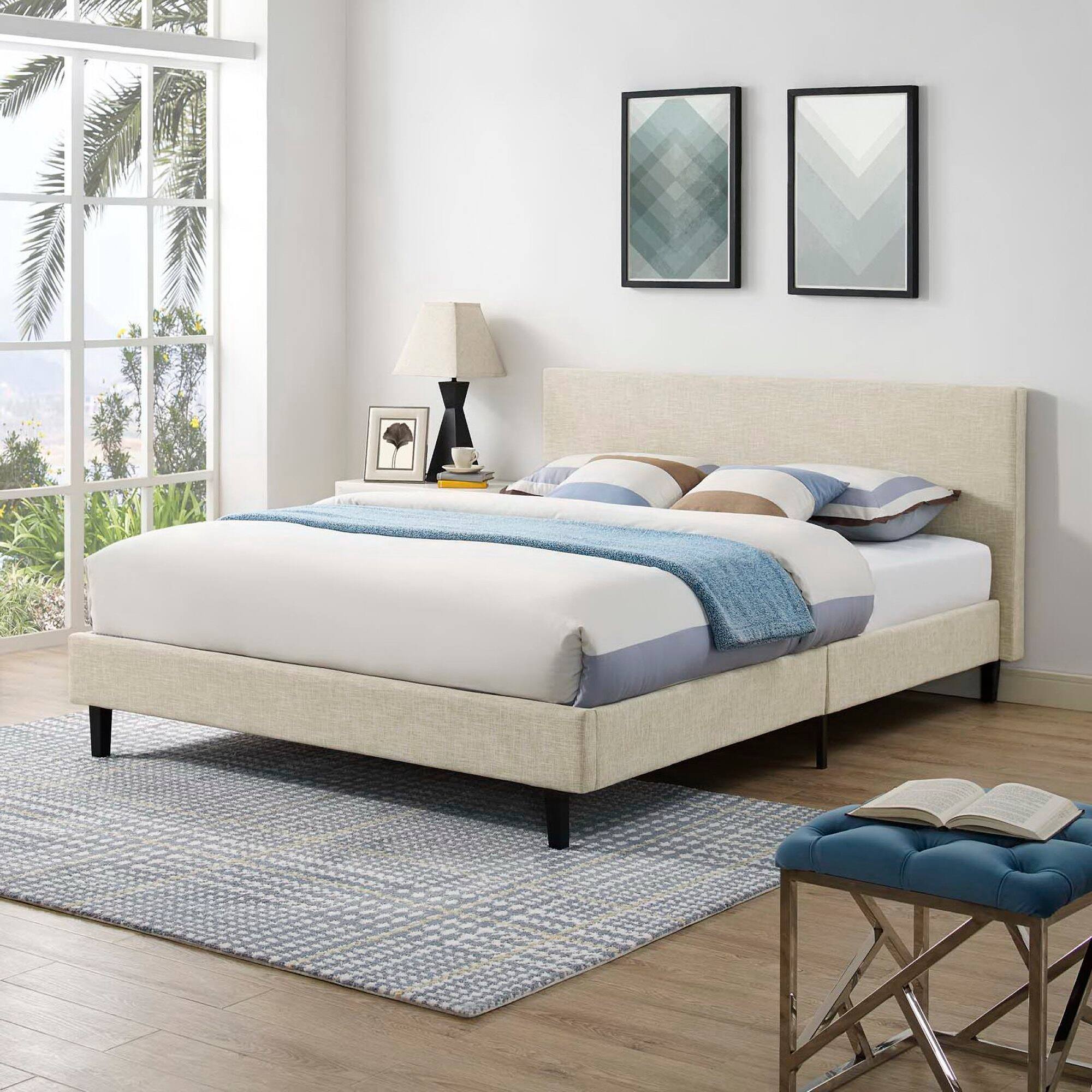Alt View 2. Modway - Horizon Stainless Steel Queen Bed Frame - Blue.
