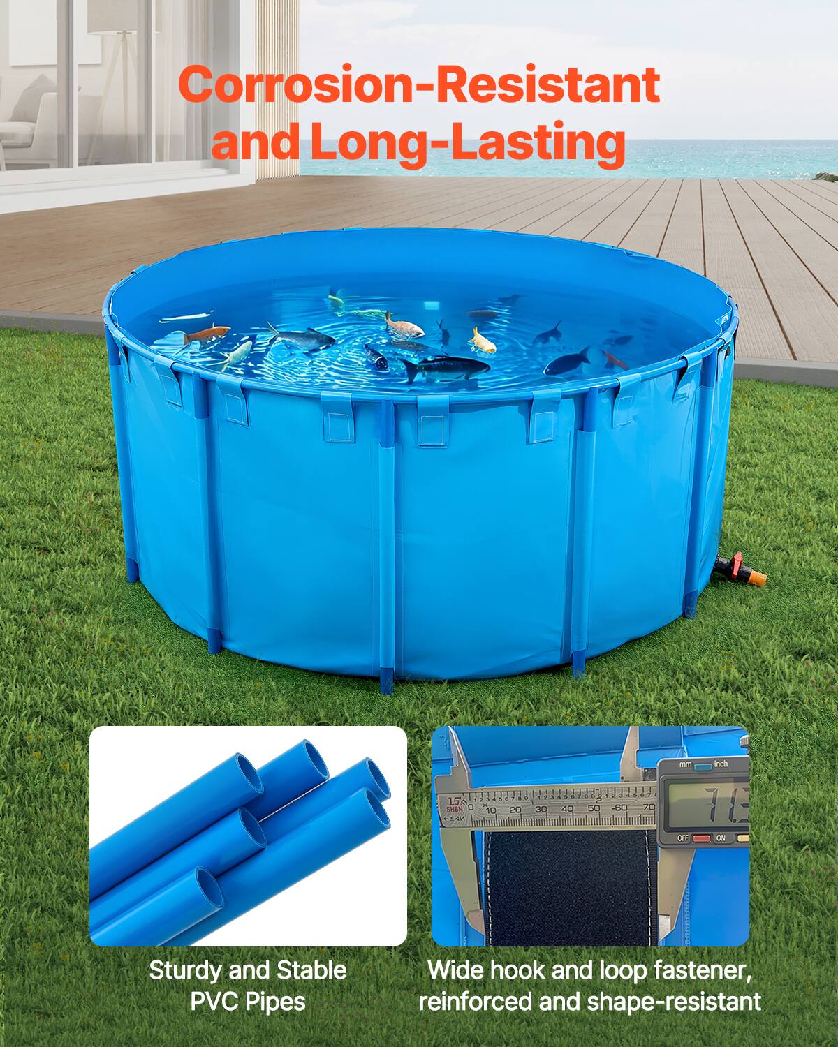 Corrosion-Resistant and Long-Lasting

Sturdy and Stable PVC Pipes

Wide hook and loop fastener, reinforced and shape-resistant