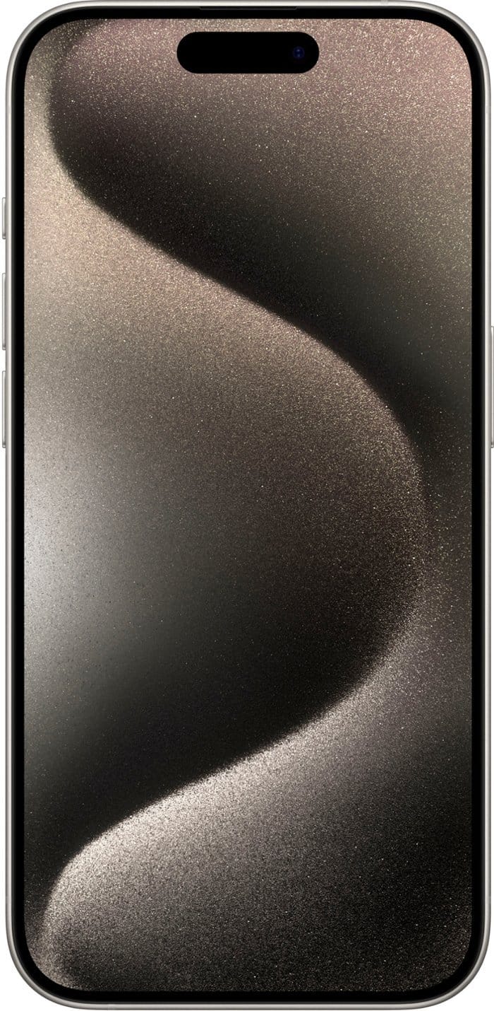 Angle. Apple - Pre-Owned Good iPhone 15 Pro 5G 128GB - Apple Intelligence - (Unlocked) - Natural Titanium.