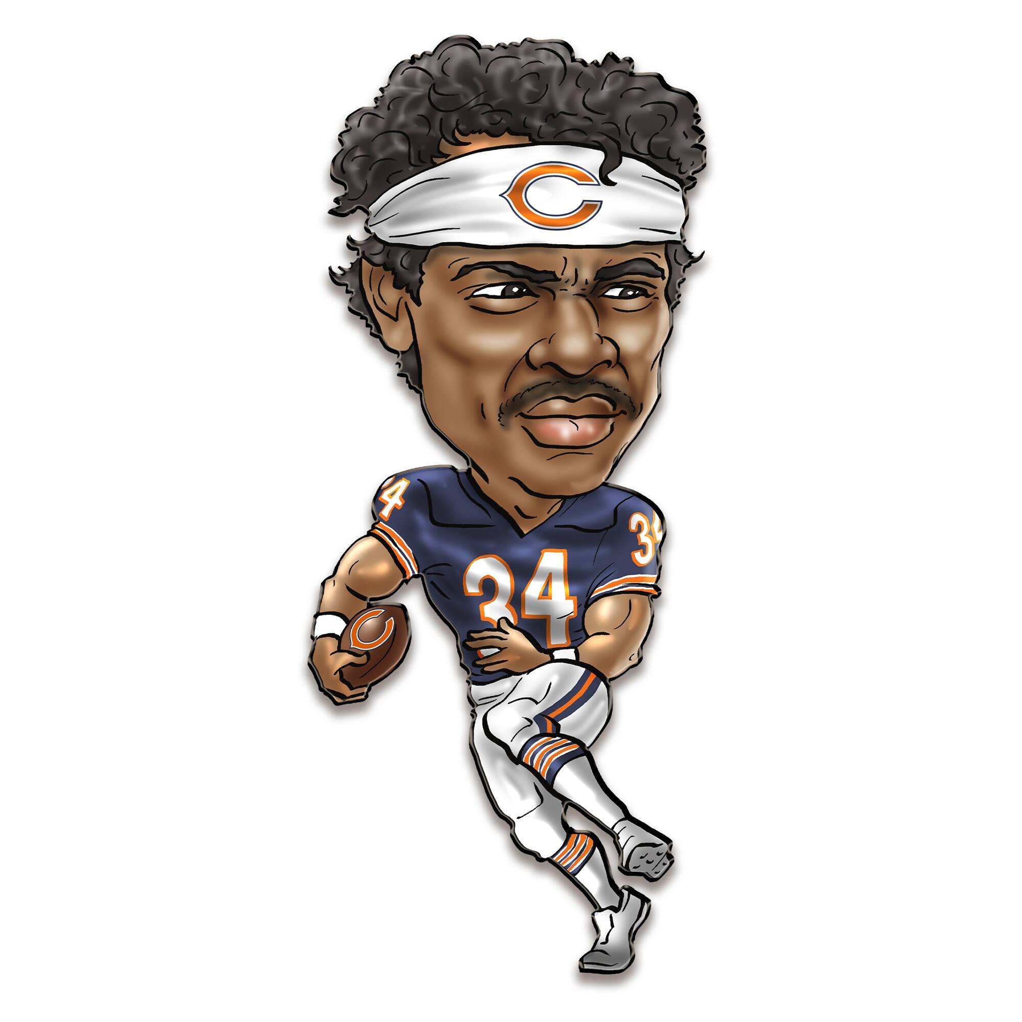 Sporticulture - Walter Payton Chicago Bears Metal Caricature Wall Art - Navy