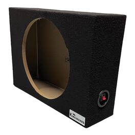King Boxes - ASHALLOWS12 12-In Single-Speaker Slim Carpeted Enclosure for Trucks - Black