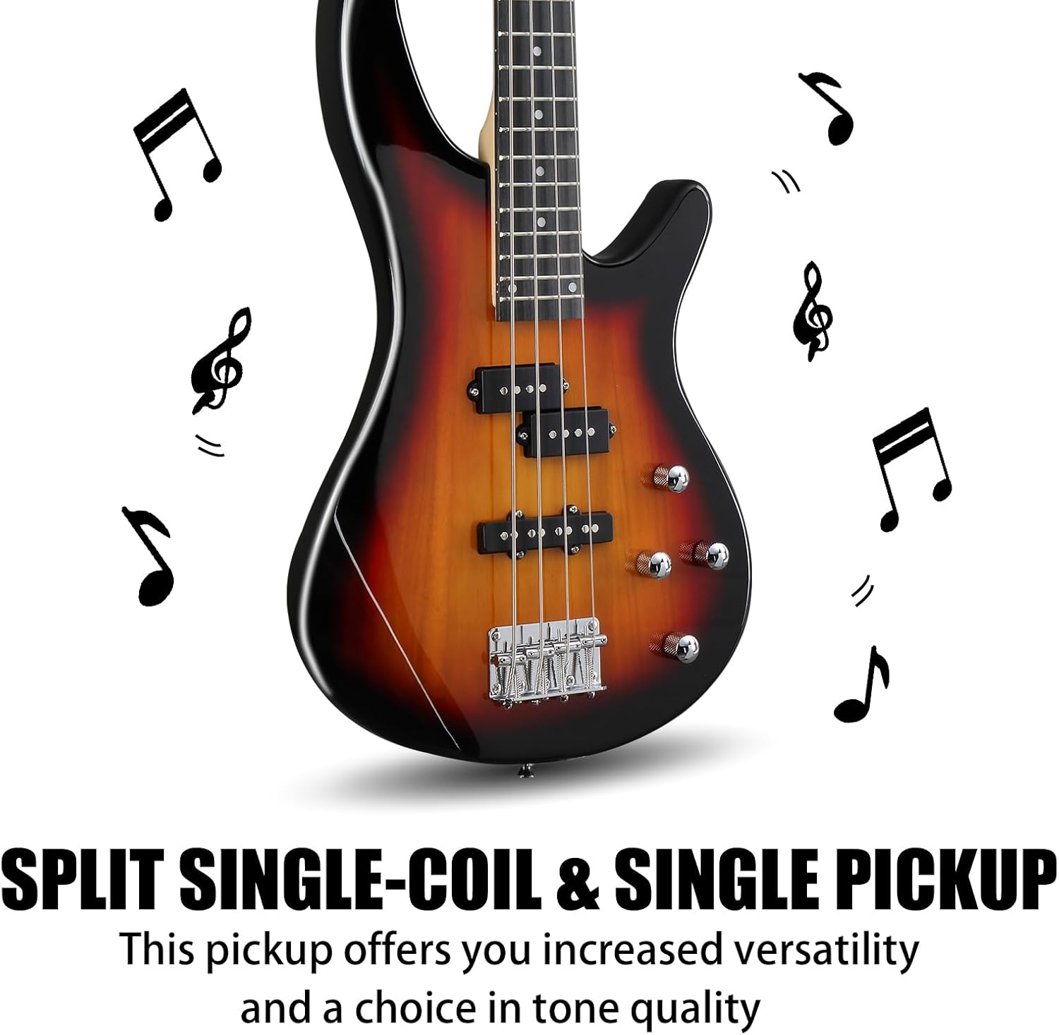 SPLIT SINGLE-COIL & SINGLE PICKUP  
This pickup offers you increased versatility and a choice in tone quality