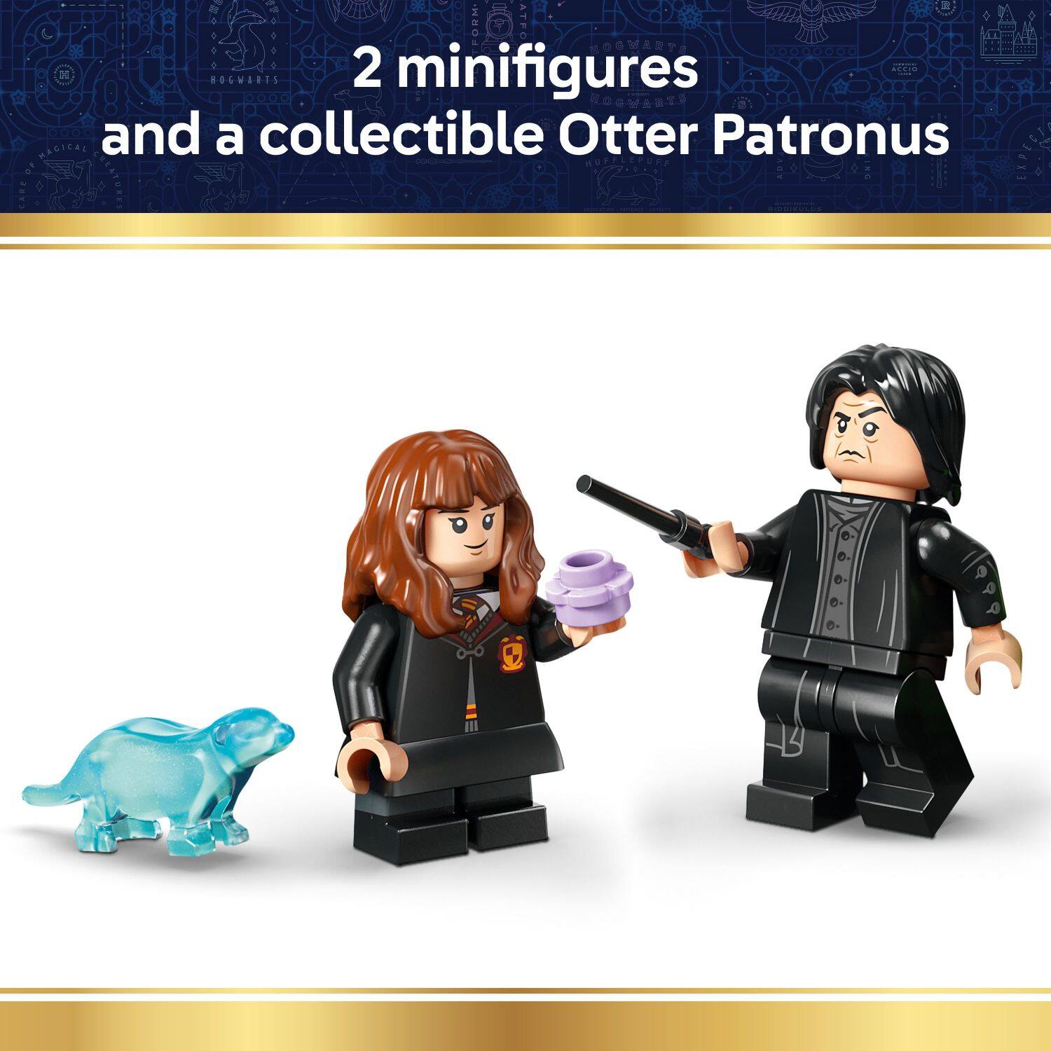 2 minifigures and a collectible Otter Patronus
