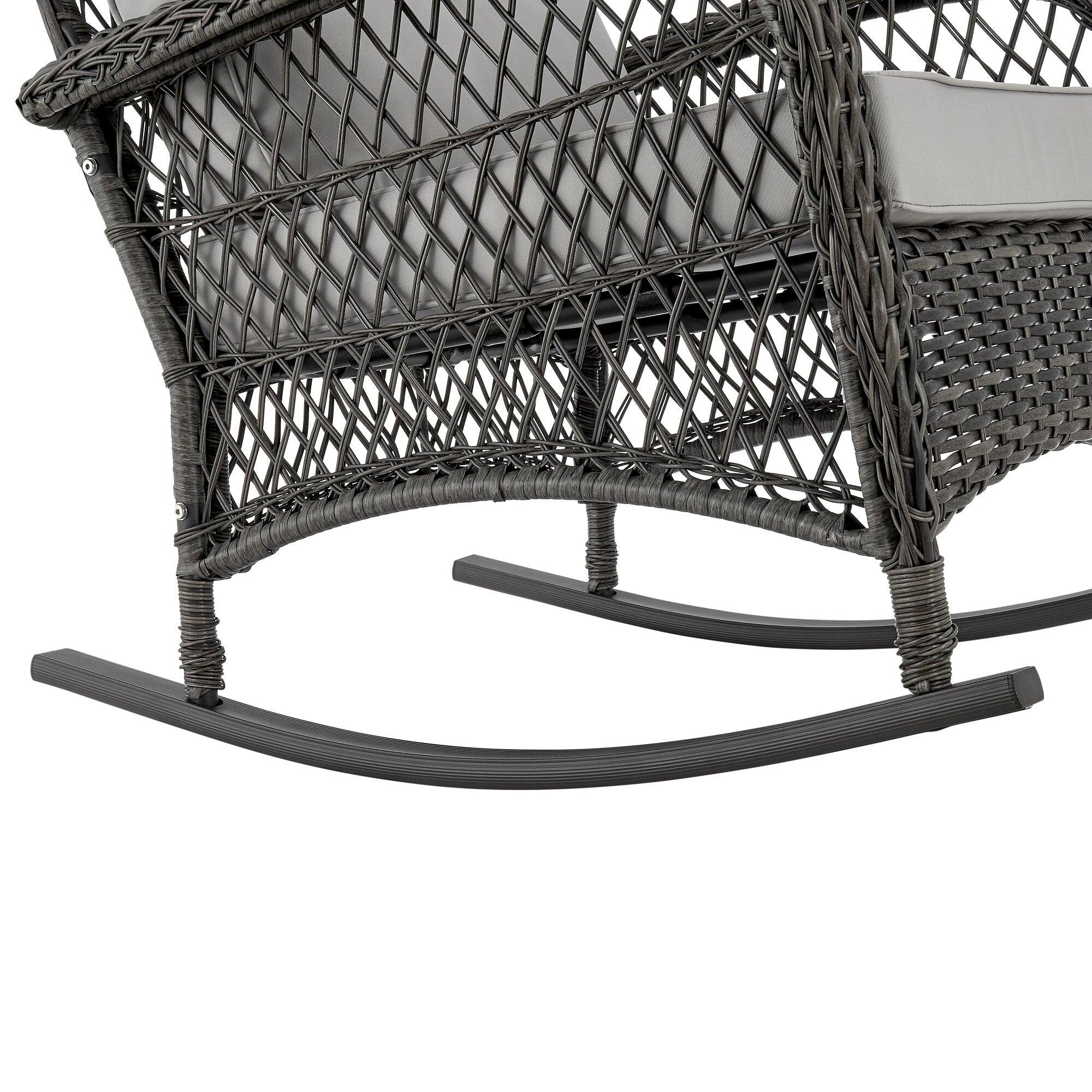 Angle. Manhattan Comfort - Fruttuo Traditional Upholstered Rocking Chair - Gray.
