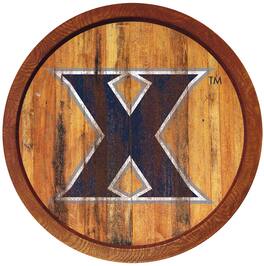 The Fan-Brand - Xavier Musketeers 21'' x 21'' Weathered Faux Barrel Top Sign - Multicolor