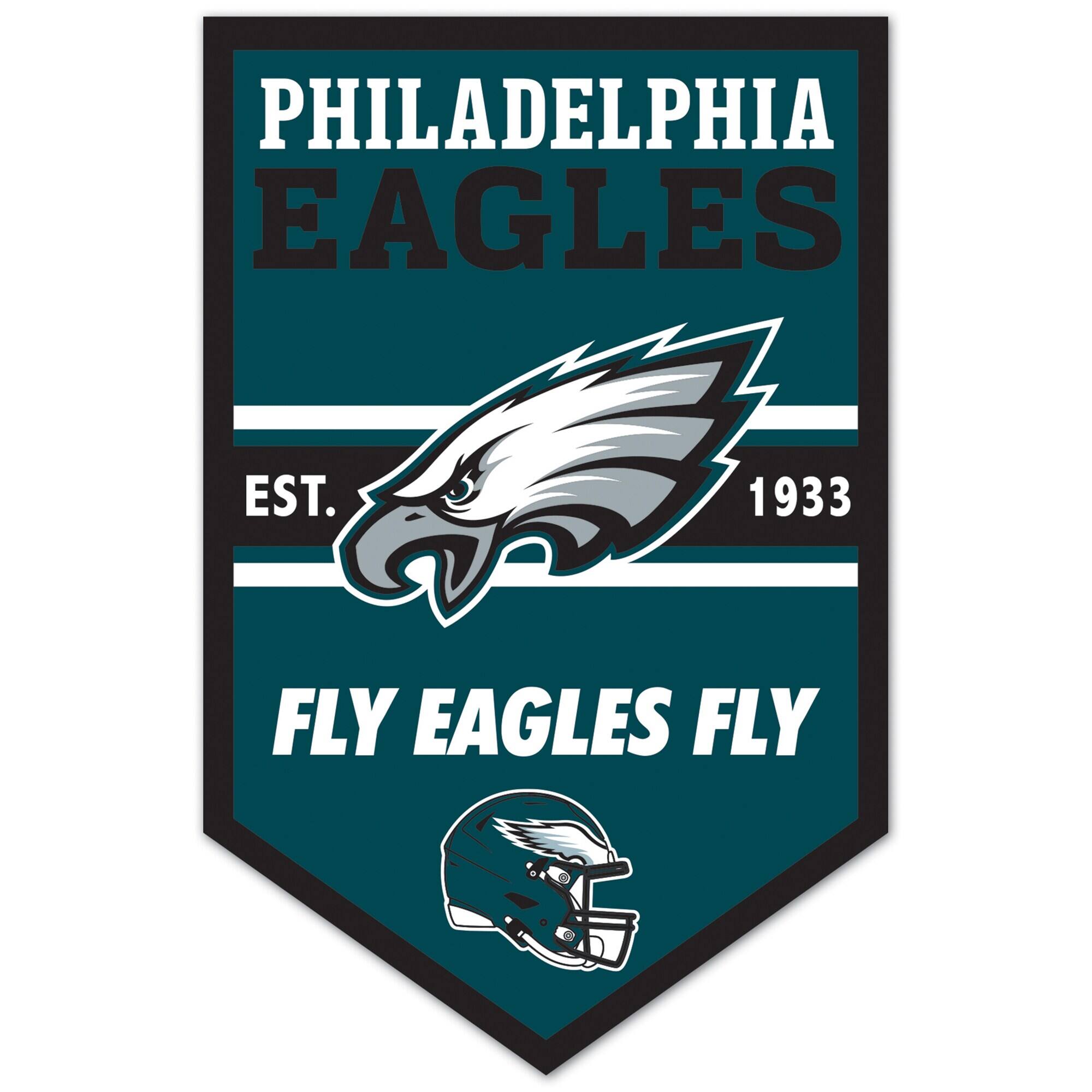 Philadelphia Eagles 11" x 17" Chevron Wood Sign