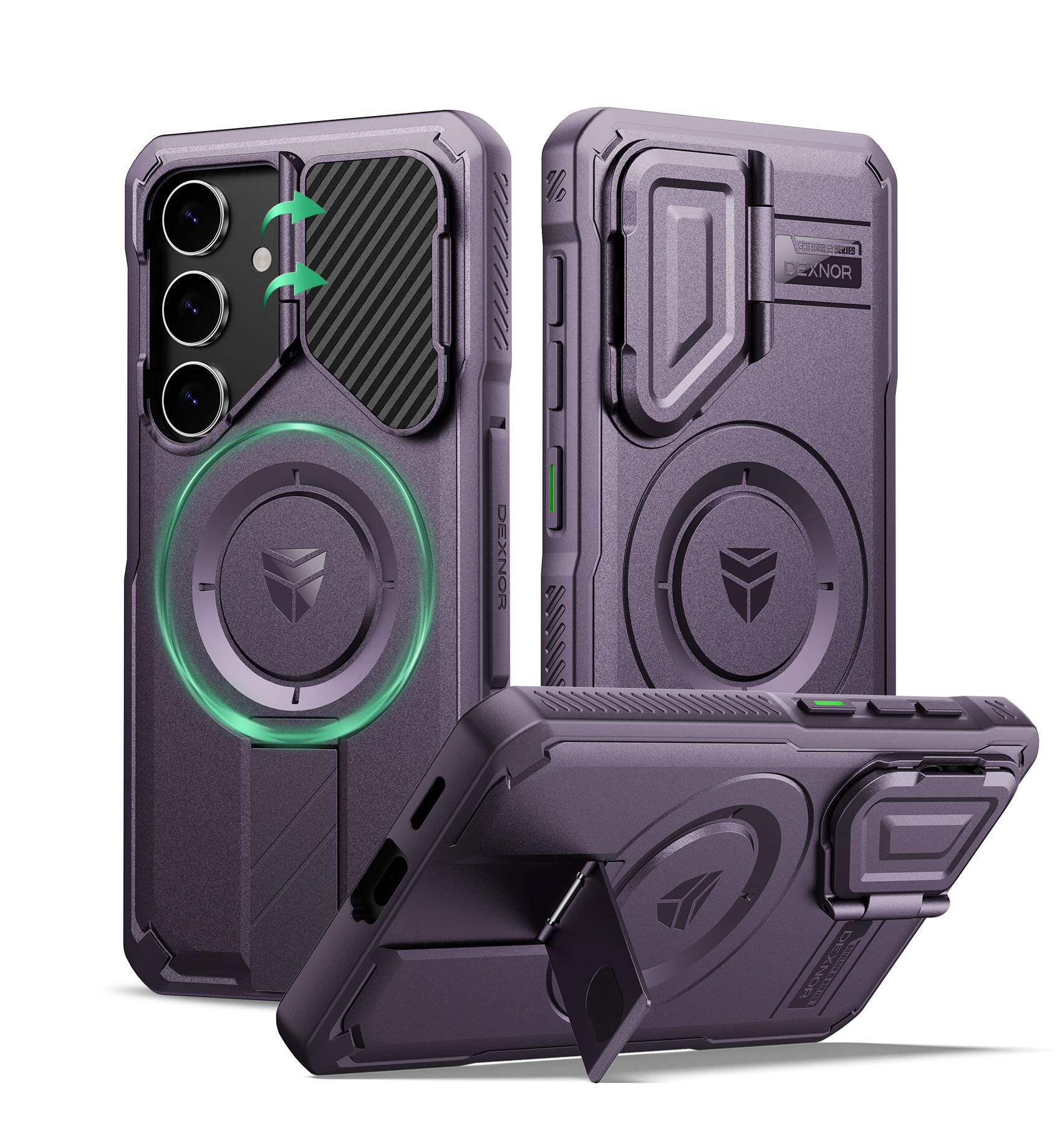Dexnor Rugged Case for Samsung Galaxy S24 with Flip Camera Cover ...