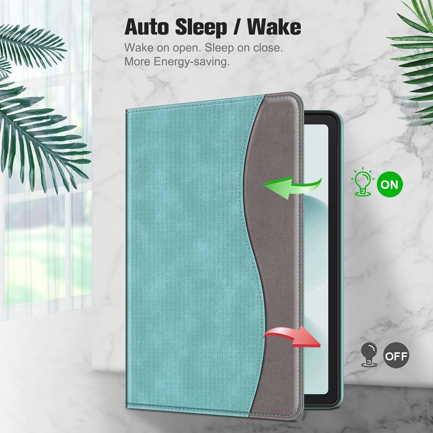 Auto Sleep / Wake  
Wake on open. Sleep on close.  
More Energy-saving.  

ON  
OFF