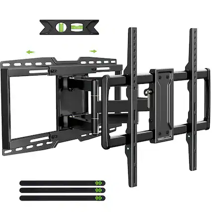 Front. Dazzed Corner - Heavy-Duty Full Motion TV Wall Mount for 42–97" TVs, VESA 600x400 - Black.