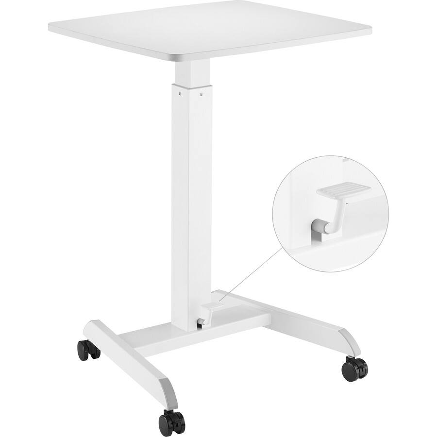 Alt View 1. KanTek - Kantek Mobile Height-Adjustable Compact Sit-Stand Desk - Rectangle Top - 17.60 lb Capacity - Height Adjustable - 29.60" - White.