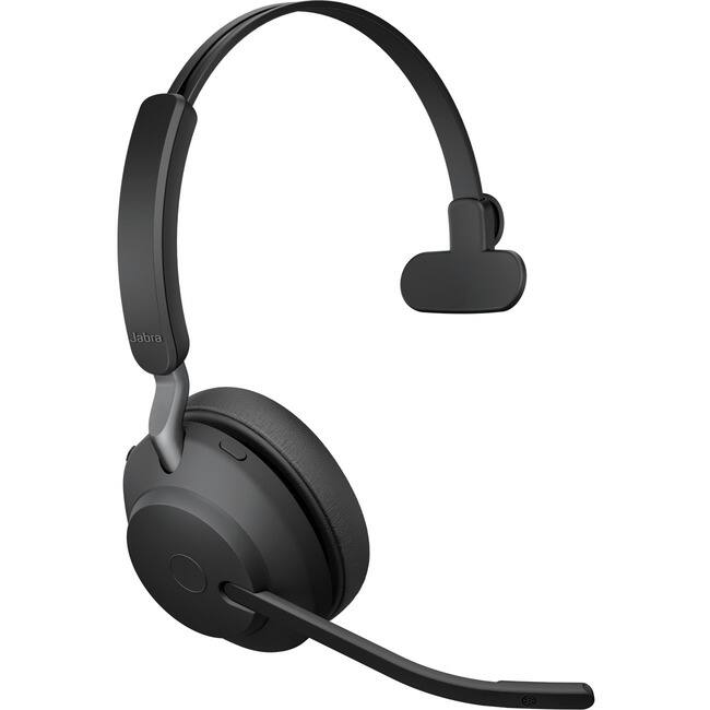 Front. Jabra - Jabra Evolve2 65 Headset - Mono - USB Type C - Wireless - Bluetooth - Over-the-head - Monaural - Supra-aural - Black - Black.