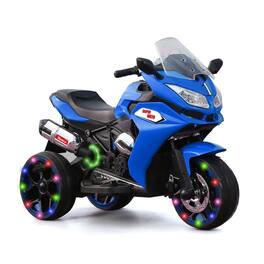 BreeBe - 12V Kids Electric motorcycle/ ride on motorcycle, Three lighting wheels Kids electric motorcycle /electric ride on car - Blue