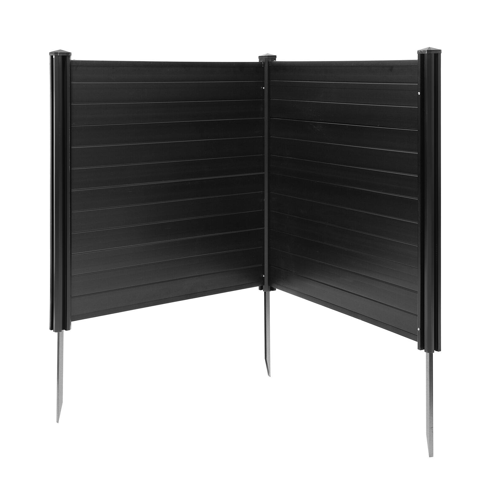 Alt View 5. VEVOR - 2 Panels Outdoor Privacy Screen, 48 x 48 in Air Conditioner Fence with 27.6 in Ground Stakes, Pool Equipment Enclosure - Black.