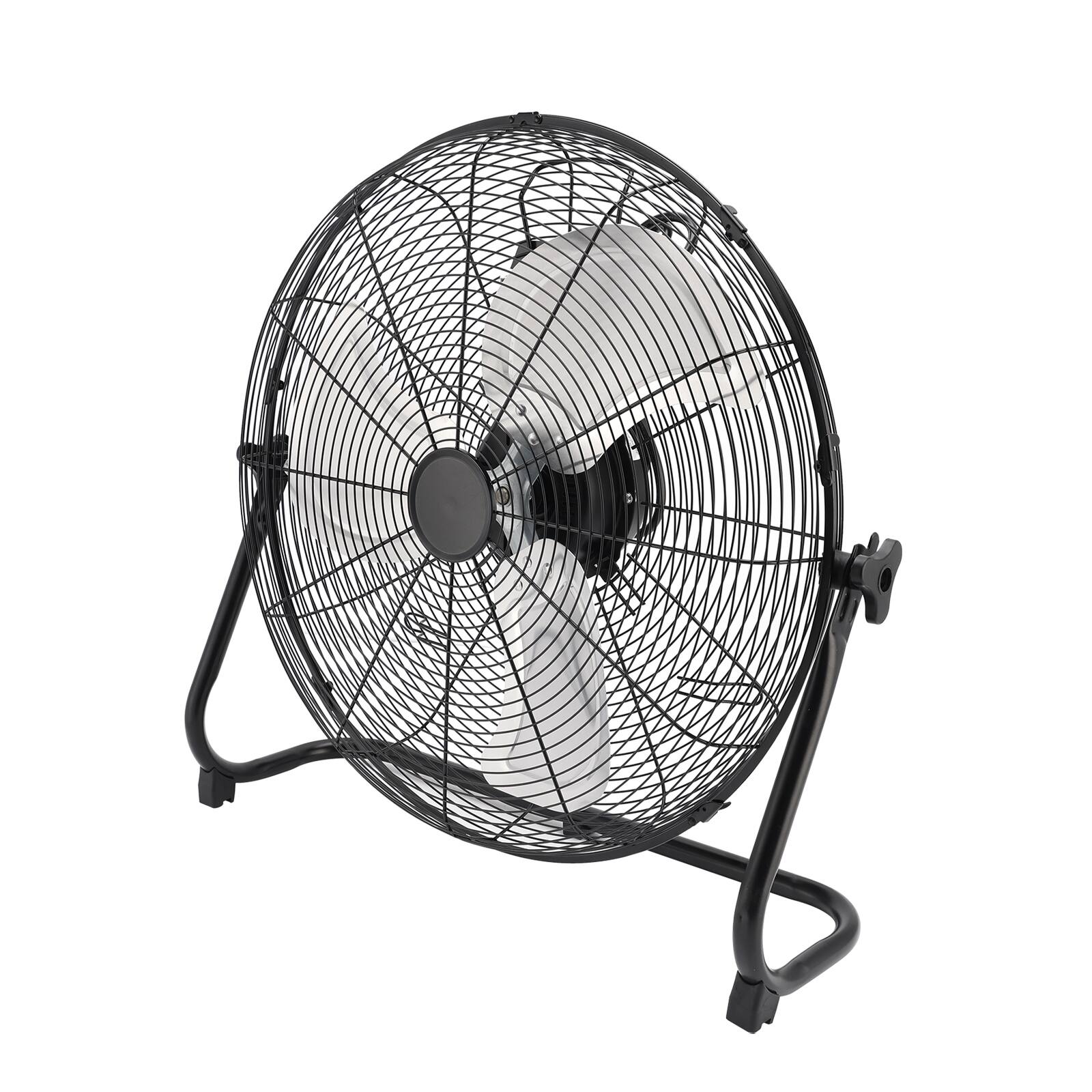 Front. Topteng - 20 Inch Industrial Floor Fan - 4650 CFM High Velocity, 3 Speeds, Tilt Head, Metal Construction.