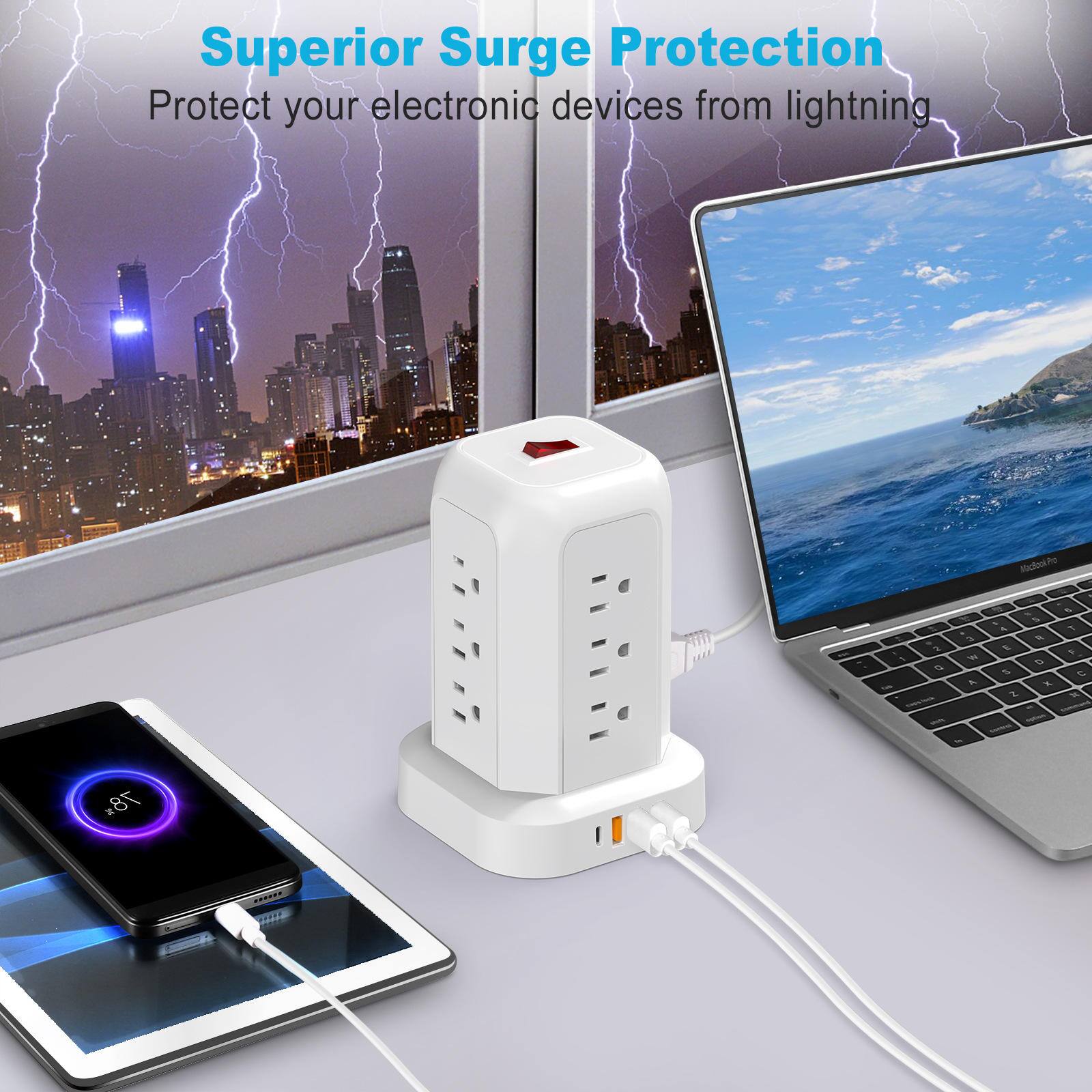 Superior Surge Protection  
Protect your electronic devices from lightning