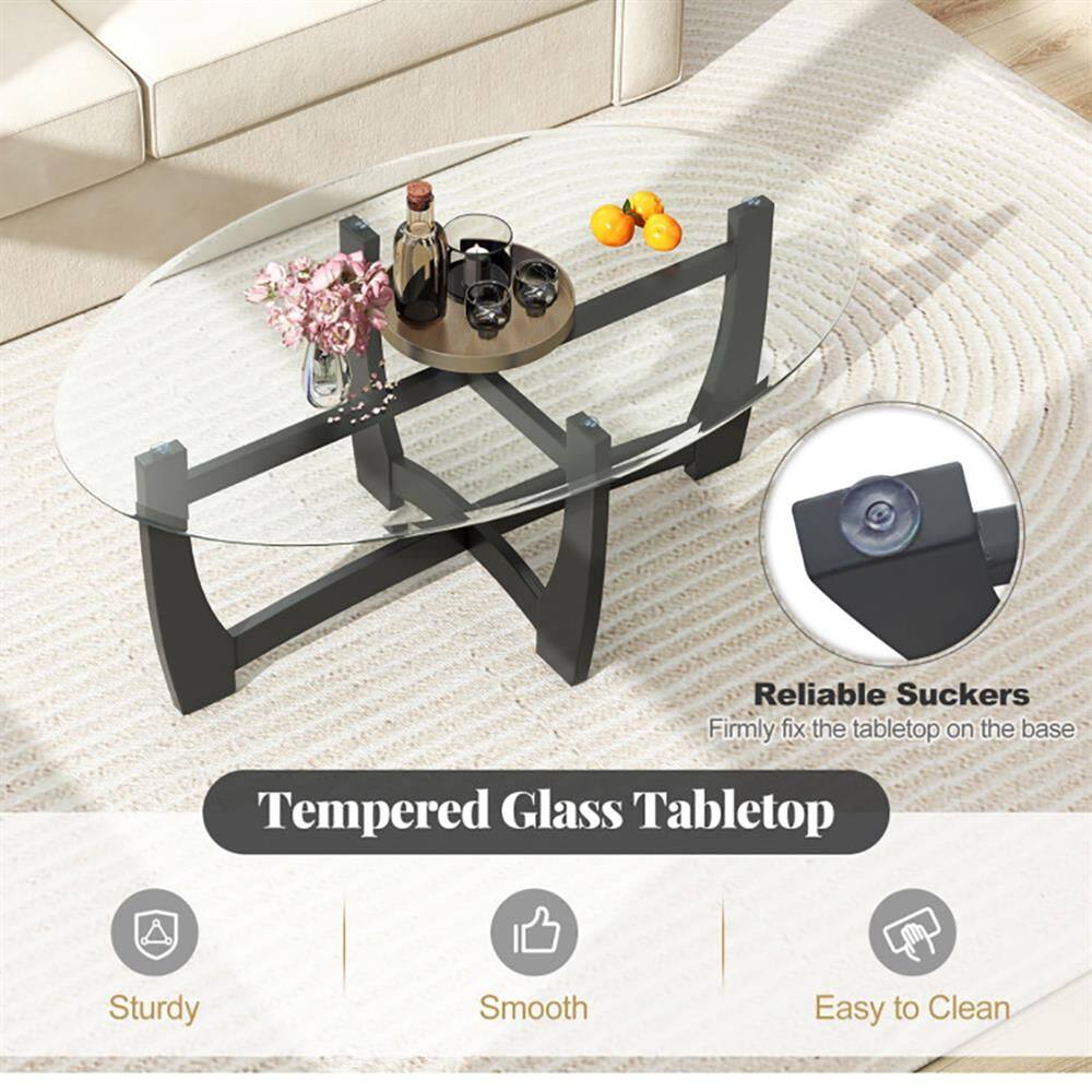 Reliable Suckers: Firmly fix the tabletop on the base  
Tempered Glass Tabletop: Sturdy, Smooth, Easy to Clean