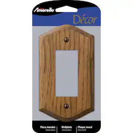 AMERELLE - Country 1 gang Wood Decorator Wall Plate 1 pk - Brown