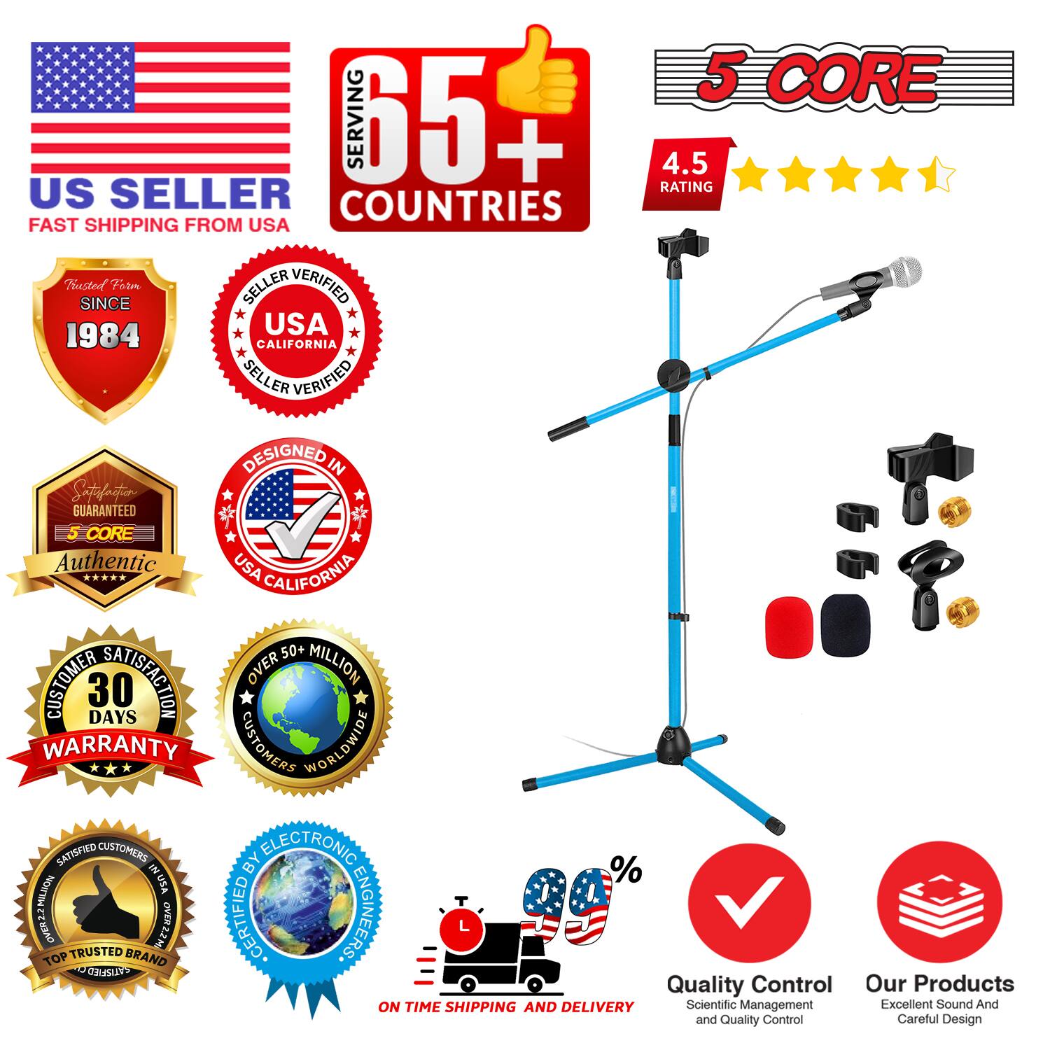 5 CORE  
SERVING 65+ COUNTRIES  
4.5 RATING  
US SELLER  
FAST SHIPPING FROM USA  
SINCE 1984  
USA CALIFORNIA SELLER VERIFIED  
DESIGNED IN USA  
GUARANTEED  
5 CORE Authentic  
USA CALIFORNIA  
50+ CUSTOMER SATISFACTION  
OVER MILLION CUSTOMERS WORLDWIDE  
30 DAYS WARRANTY  
SATISFIED CUSTOMERS BY ELECTRONIC  
% NOWRM  
USA CRENSS TOP TRUSTED BRAND  
OVER2ZH CERTIFIED ENGINEERS  
Quality Control  
Our Products  
ON TIME SHIPPING AND DELIVERY  
Scientific Management  
Excellent Sound And  
Careful Design