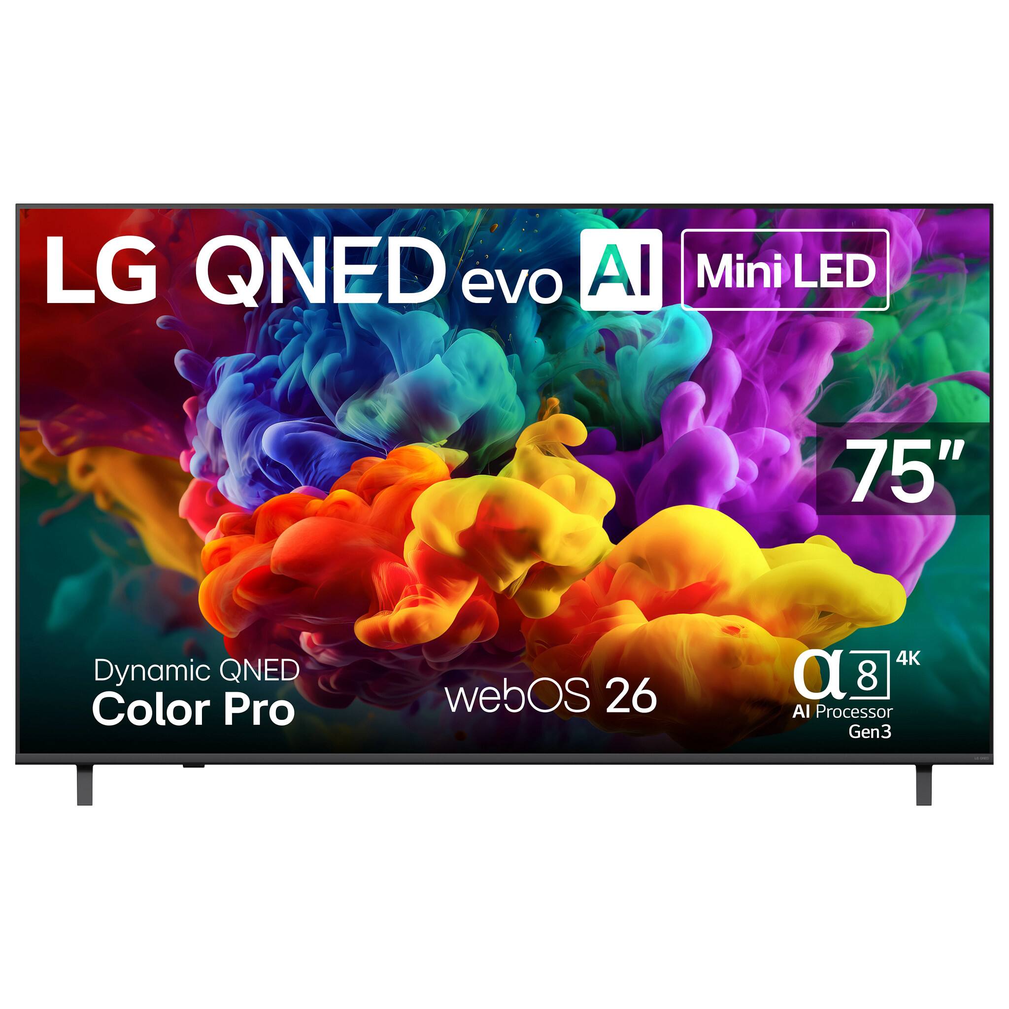 LG QNED evo AI Mini LED 75" Dynamic QNED Color Pro webOS 26 4K α8 AI Processor Gen3