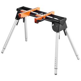 VEVOR - Miter Saw Stand, 330lbs Load Capacity Steel Collapsible Stand for Miter Saw with One-piece Mounting Brackets Clamps - Silver;Black;Orange
