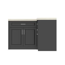 FUFU & GAGA - FUFU&GAGA L - Shaped Sideboards Kitchen Storage Cabinet Space - Saving Organization Pantry Cabinet - Black