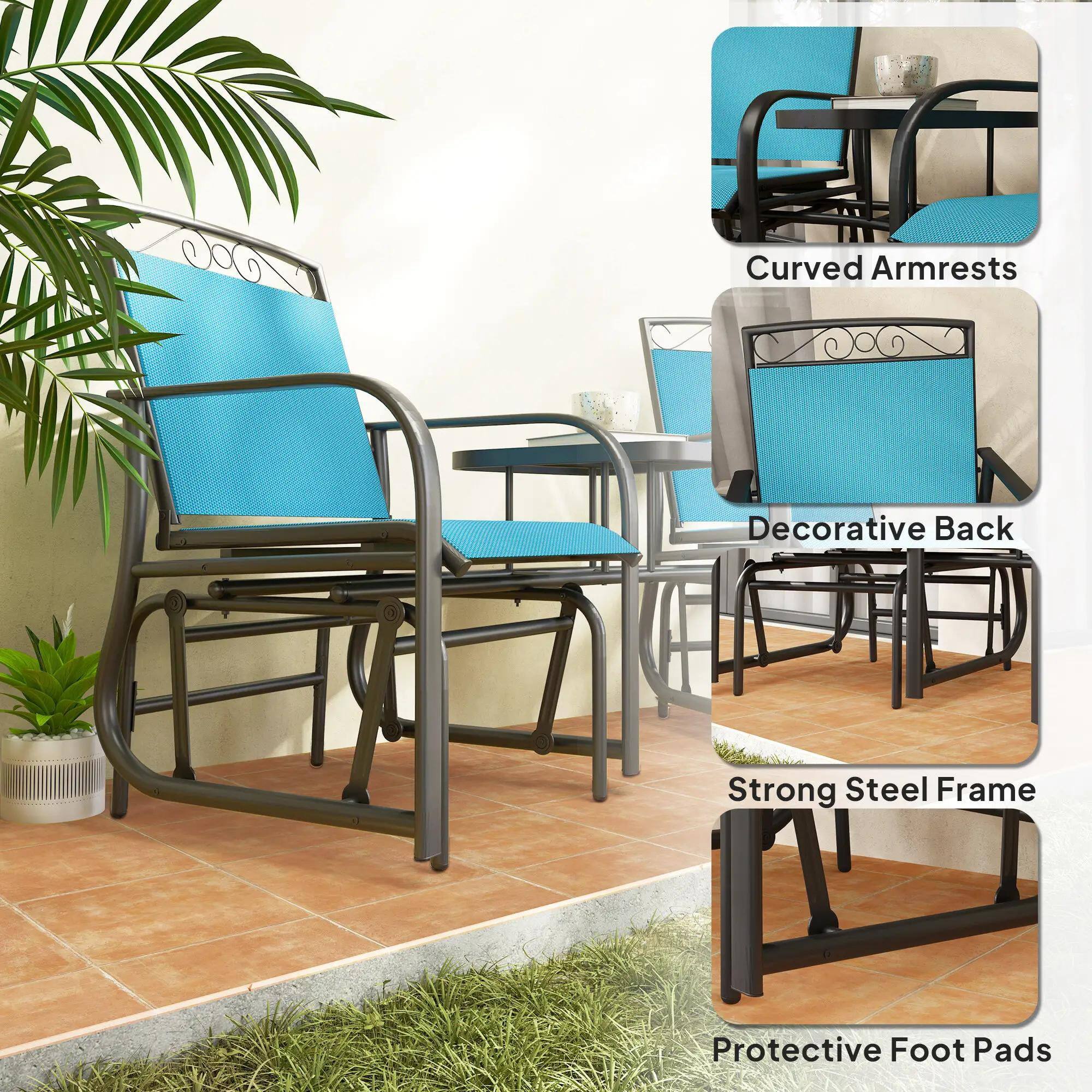 - Curved Armrests
- Decorative Back
- Strong Steel Frame
- Protective Foot Pads