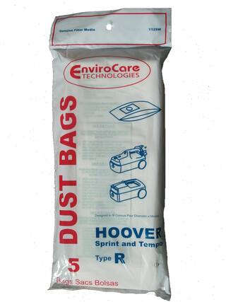 Genuine Filter Media
112SW
EnviroCare TECHNOLOGIES
DUST BAGS
Designed to fit
HOOVER Sprint and Tempo
Type R
5 Bags
Sacs Bolsas