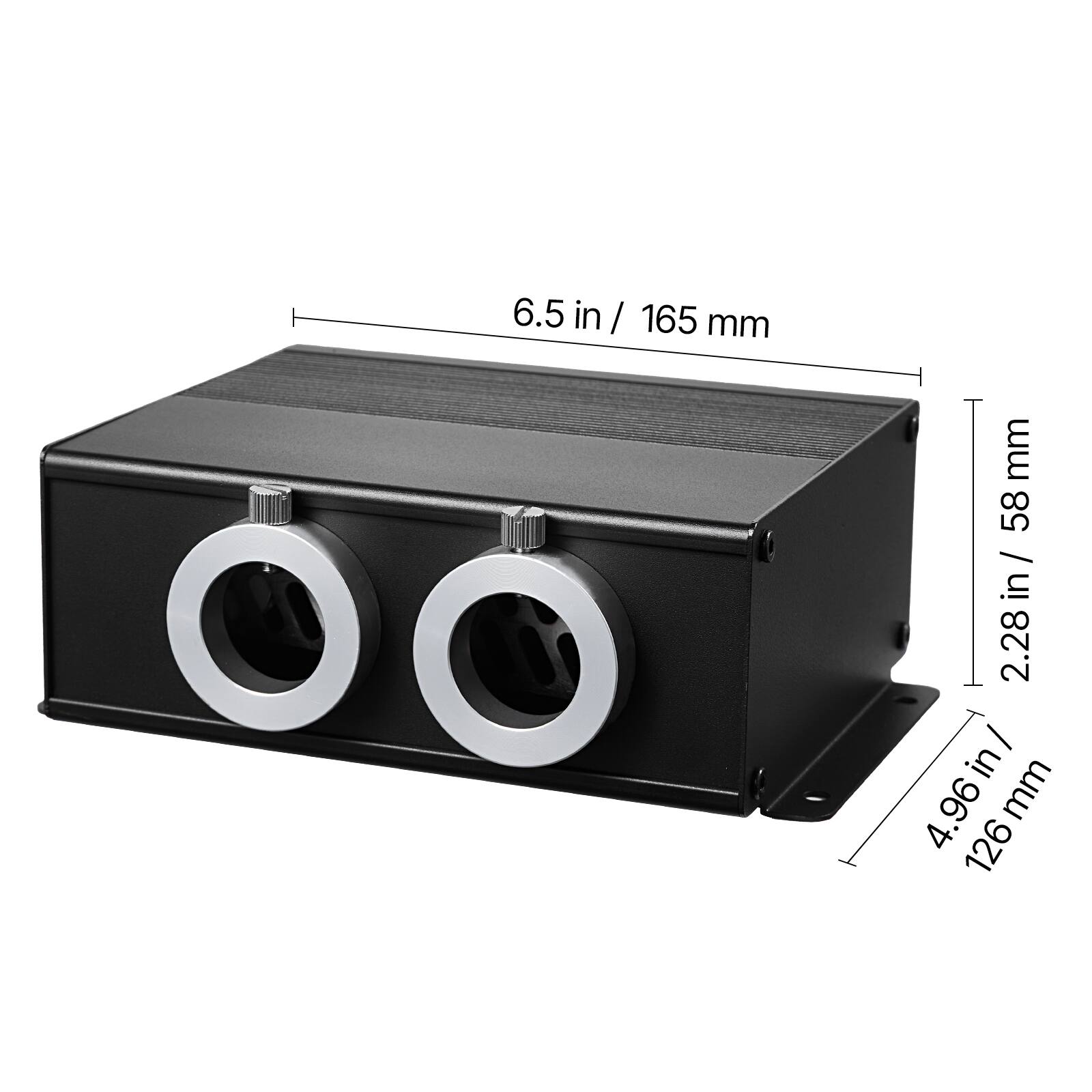 6.5 in / 165 mm  
2.28 in / 58 mm  
4.96 in / 126 mm