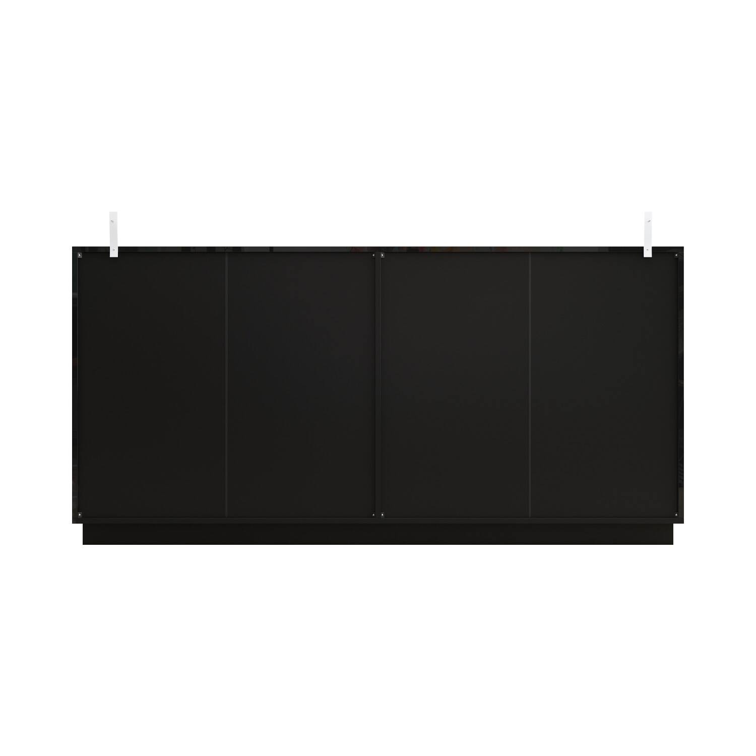 Back. FUFU & GAGA - FUFU&GAGA High - Gloss Dresser with LED Base Lighting Bedroom Elegance Redefined Chest of Drawers - Black.