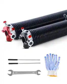 VEVOR - Garage Door Torsion Springs, Pair of 0.225 x 2 x 27 in, 16000 Cycles, Electrophoresis Coated for Replacement - Black