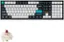 The text on the image is:

Esc F1 F2 F3 F4 F5 F6 d4 F7 II F8 DD F9 d F10 di F11 d0 F12 X ! 1 2 # 3 I $ 4 % 5 , 6 & 7 8 ( 9 ) 0 - + backspace ins home pgup num clear / I tab W E R T Y U I O P I I I 1 I I del end pgdn 7 8 9 caps lock A S D F G H L K L : enter 4 5 6 shift Z x C V N M < > ? / shift A 1 2 3 enter control option 88 98 option fn control < > o

I have grouped and corrected the text as follows:

Esc F1 F2 F3 F4 F5 F6 d4 F7 II F8 DD F9 d F10 di F11 d0 F12 X ! 1 2 # 3 I $ 4 % 5 , 6 & 7 8 ( 9 ) 0 - + backspace ins home pgup num clear / I tab W E R T Y U I O P I I I 1 I I del end pgdn 7 8 9 caps lock A S D F G H L K L : enter 4 5 6 shift Z x C V N M < > ? / shift A 1 2 3 enter control option 88 98 option fn control < > o