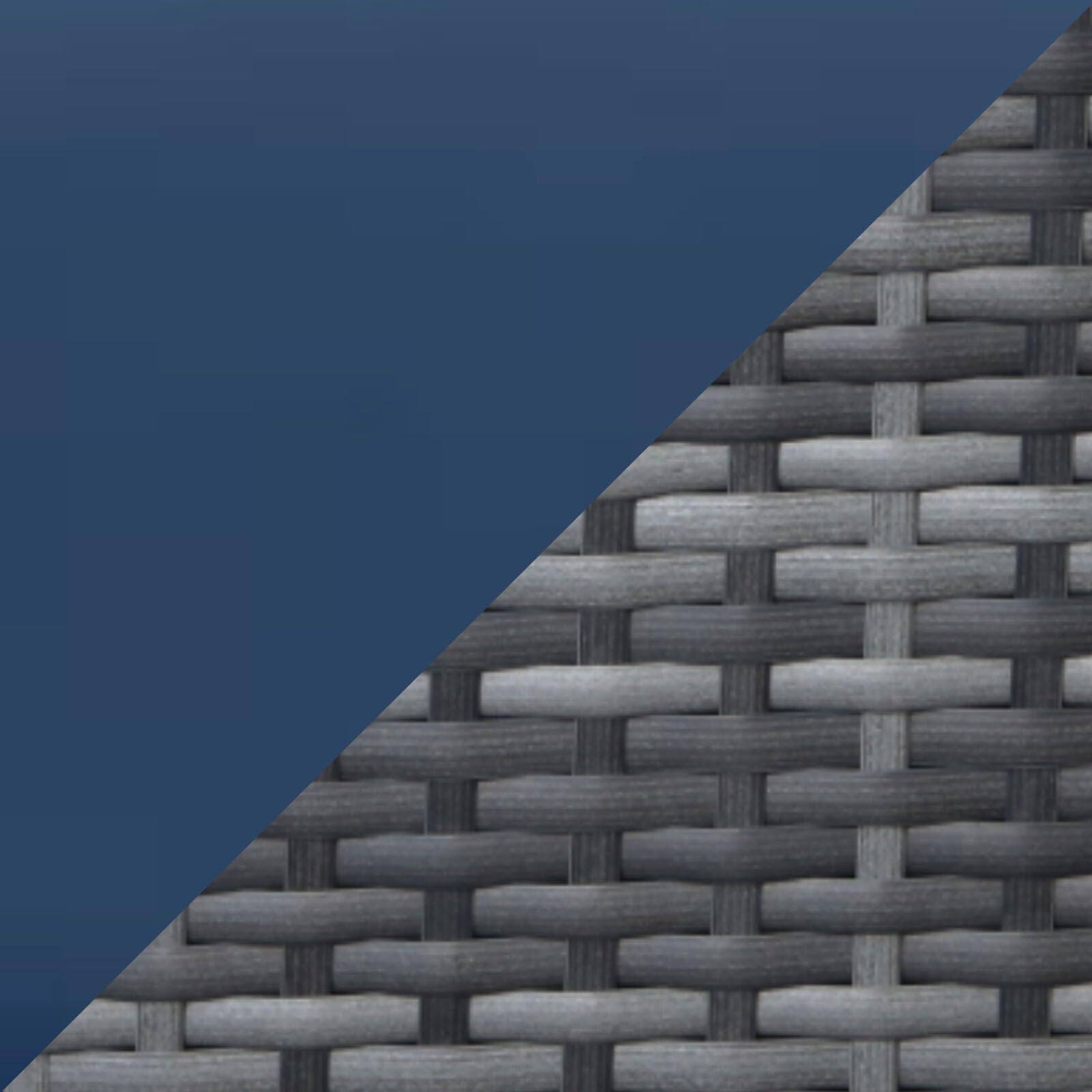 Alt View 2. Mondawe - 7-Piece Grey Rattan Sofa Set with Blue Cushions - Blue+Grey.