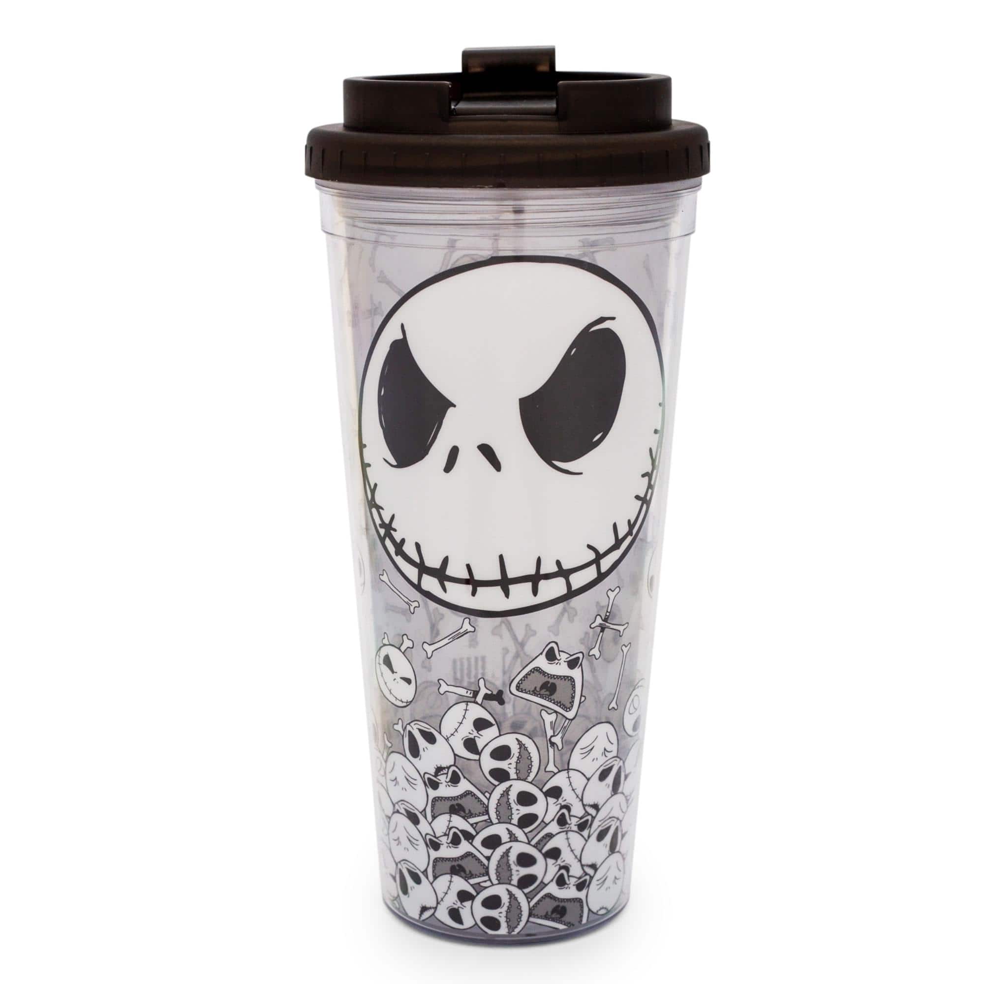 Disney - The Nightmare Before Christmas Jack And Skulls Plastic Travel Tumbler - Black