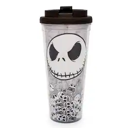 Disney - The Nightmare Before Christmas Jack And Skulls Plastic Travel Tumbler - Black