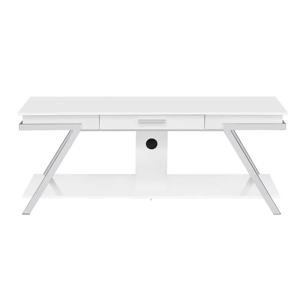 Steve Silver - Zena 65" TV Stand with Drawer - White