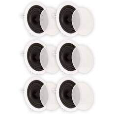 Front. Theater Solutions by Goldwood - TS65C in Ceiling 6.5" Speakers Surround Sound Home Theater 3 Pair Pack - Paintable White.