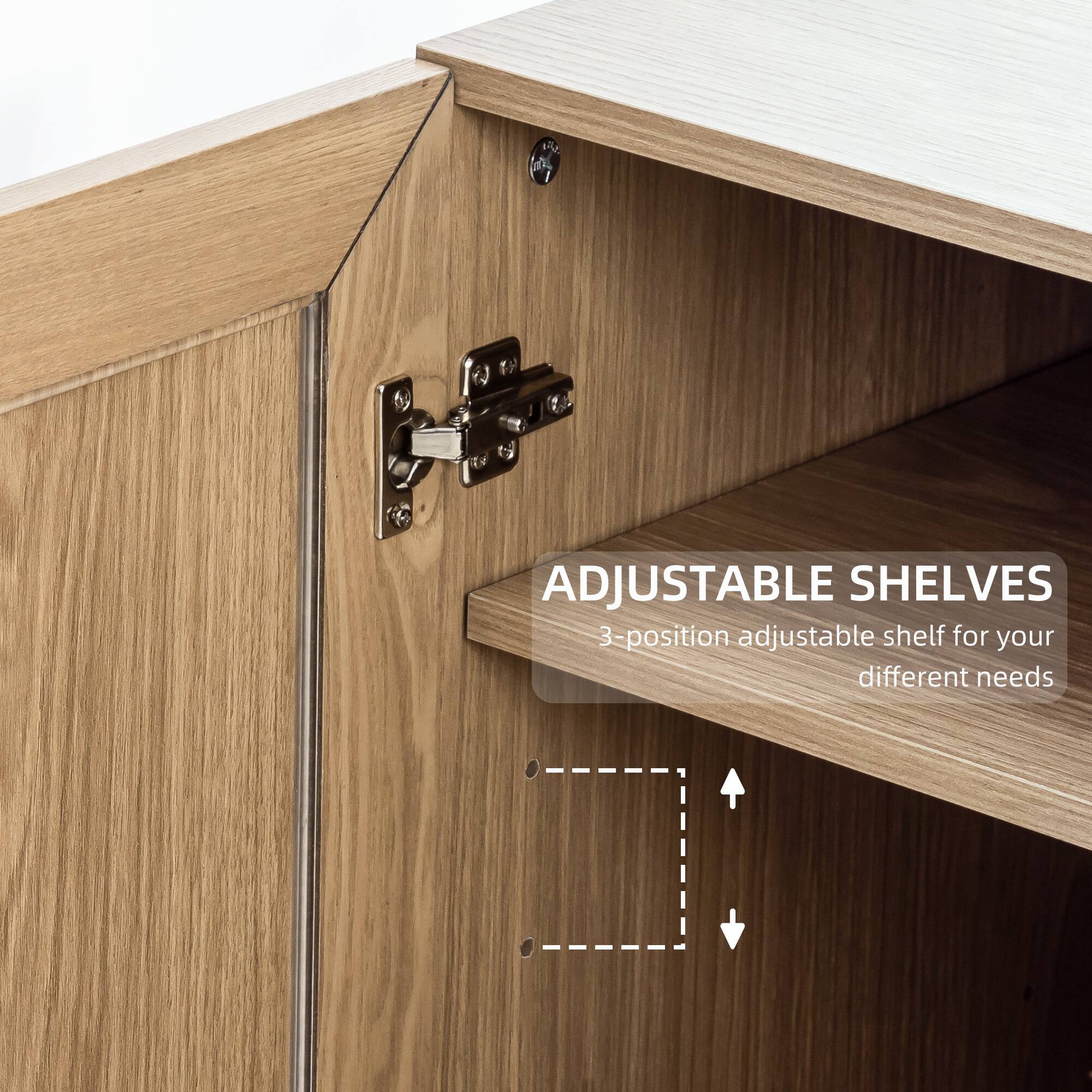 ADJUSTABLE SHELVES  
3-position adjustable shelf for your different needs