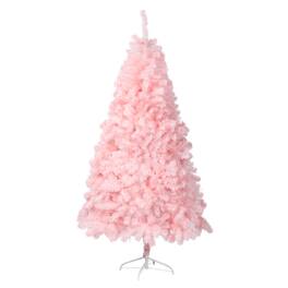 Winado - 6FT Artificial Christmas Pine Tree Unlit with Branch, Sturdy Metal Stand for Outdoor Indoor Holiday Party Decoration - Pink