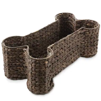Front. Casafield - Dog Bone Shaped Storage Basket Organizer Bin for Pet Toys - Espresso.