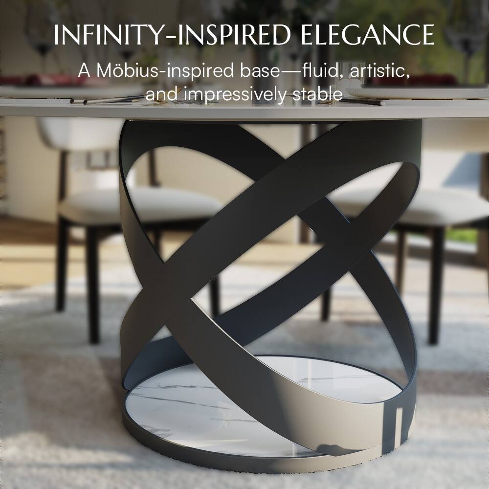 INFINITY-INSPIRED ELEGANCE  
A Möbius-inspired base—fluid, artistic, and impressively stable