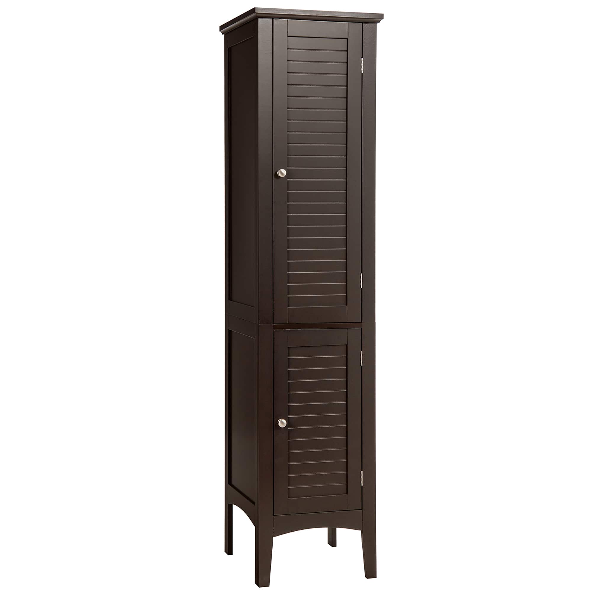 Front. Costway - Costway Freestanding Bathroom Storage Cabinet Linen Tower Kitchen Living Room - Brown.