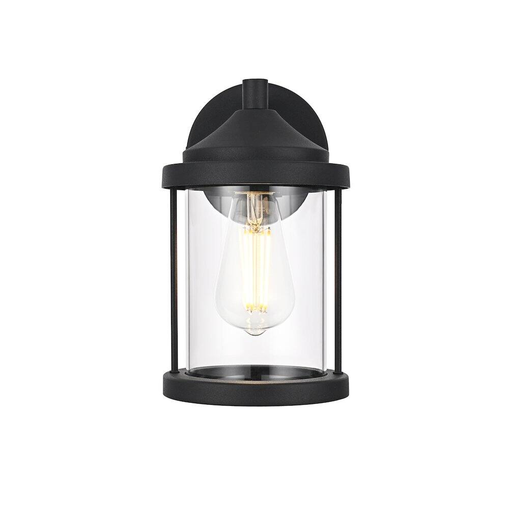 Back. Elegant Lighting - Roy 6 Inch Outdoor Wall Sconce In Black - Black.