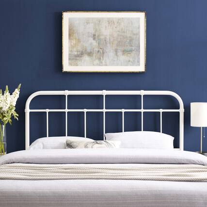 Front. Modway - Alessia Metal Headboard by Modway - White.