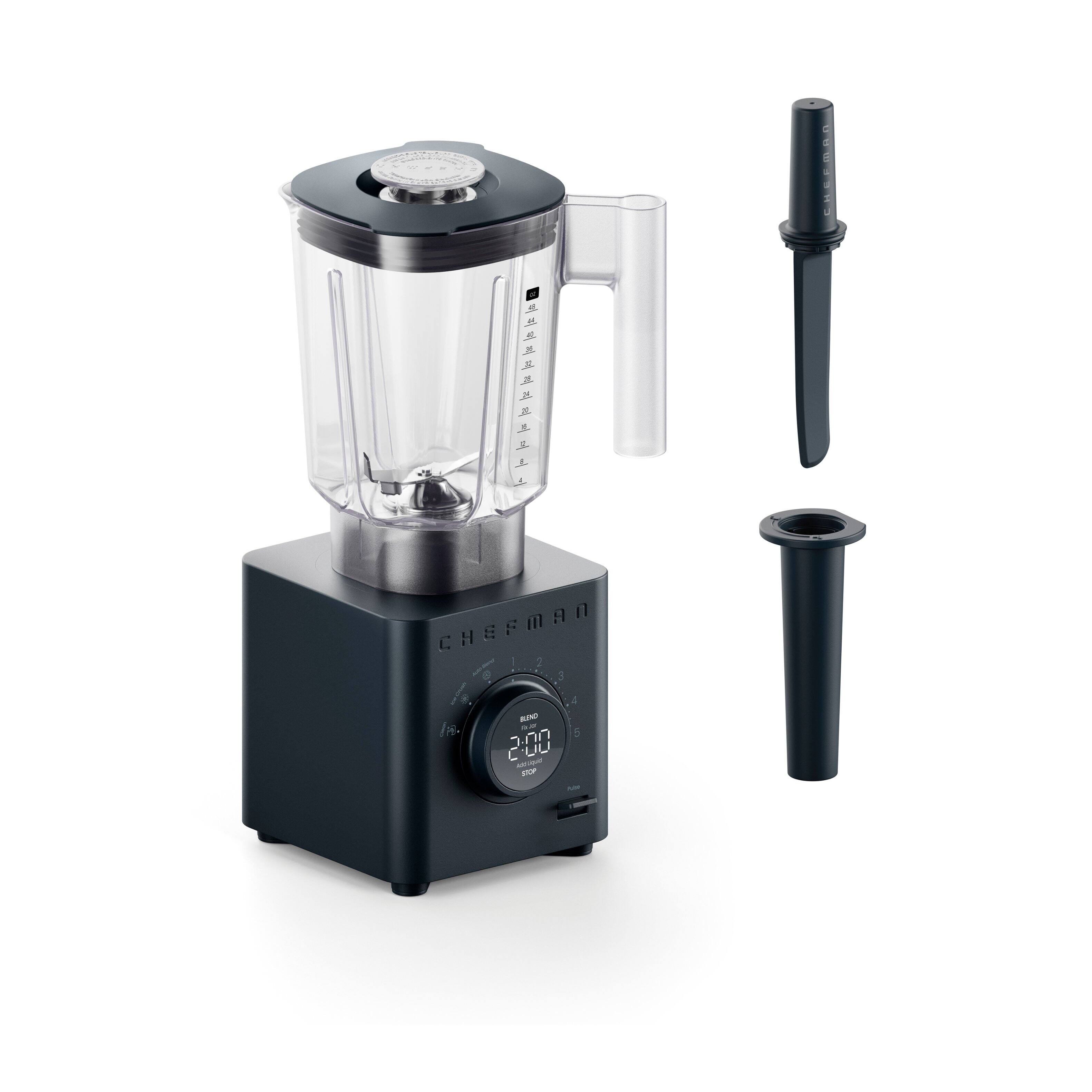 Chefman Two Speed Blender with Glass Jar, 500 Watts Midnight Midnight