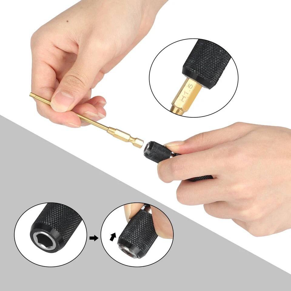 Back. Home Collection - Metric Hex Head Bit Set for Drill RC Car Tool 1.5mm 2.0mm 2.5mm 3.0mm Kit - Gold.