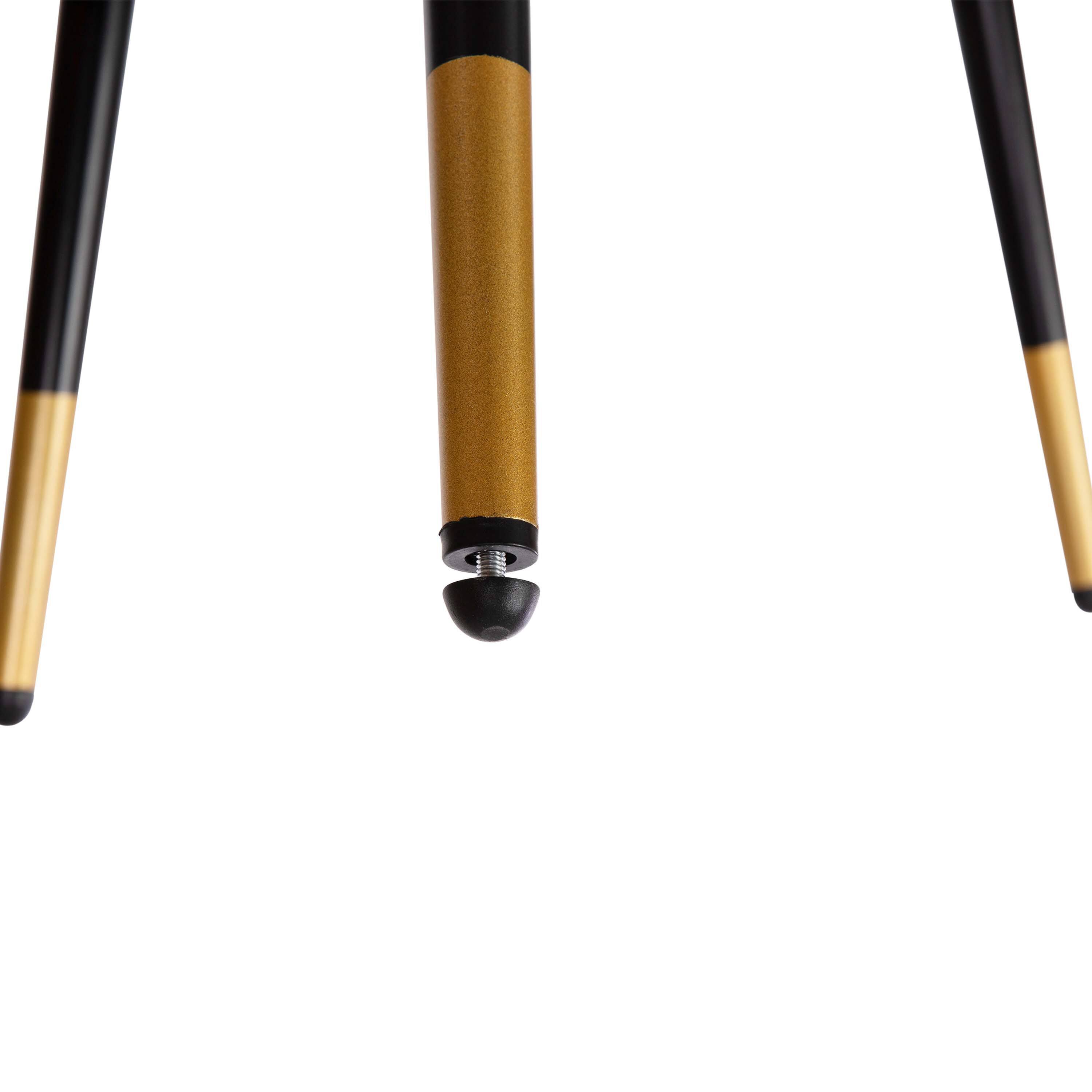 Alt View 22. Alamont Home - Kora Commercial Grade Low Back Barstools-LeatherSoft Upholstery-Iron Frame-Integrated Footrest-Gold Tipped Legs-Set of 2 - Black.