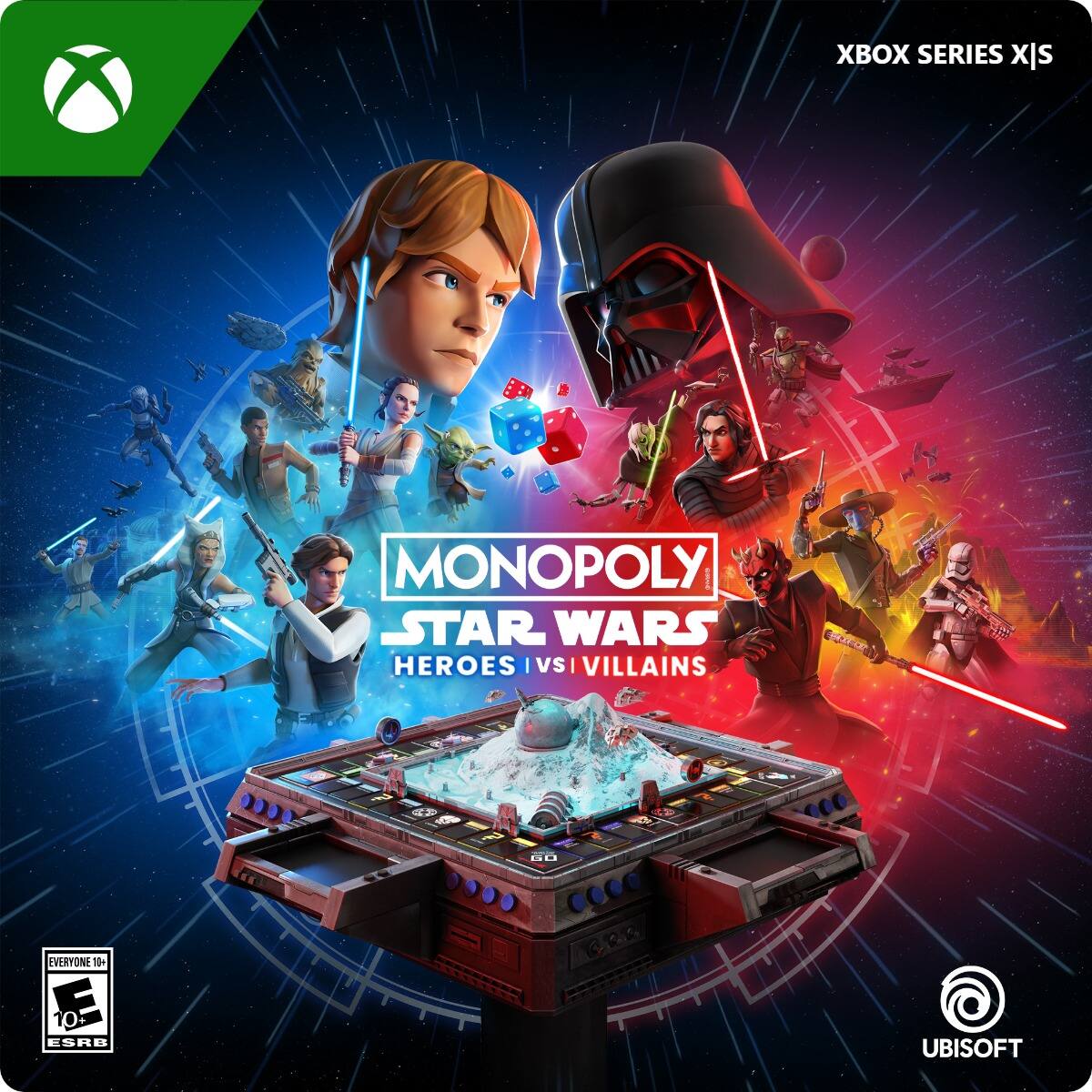XBOX SERIES X|S

MONOPOLY STAR WARS
HEROES VS VILLAINS

EVERYONE 10+
E 10+ ESRB

UBISOFT - E10+ (Everyone 10+)