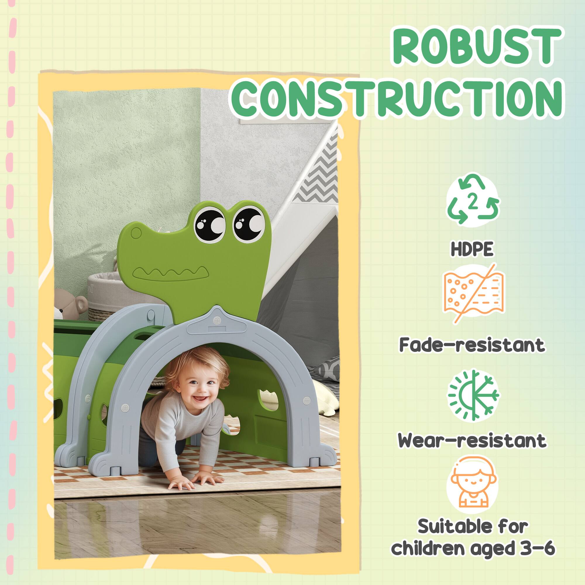 ROBUST CONSTRUCTION

- HDPE
- Fade-resistant
- Wear-resistant
- Suitable for children aged 3-6