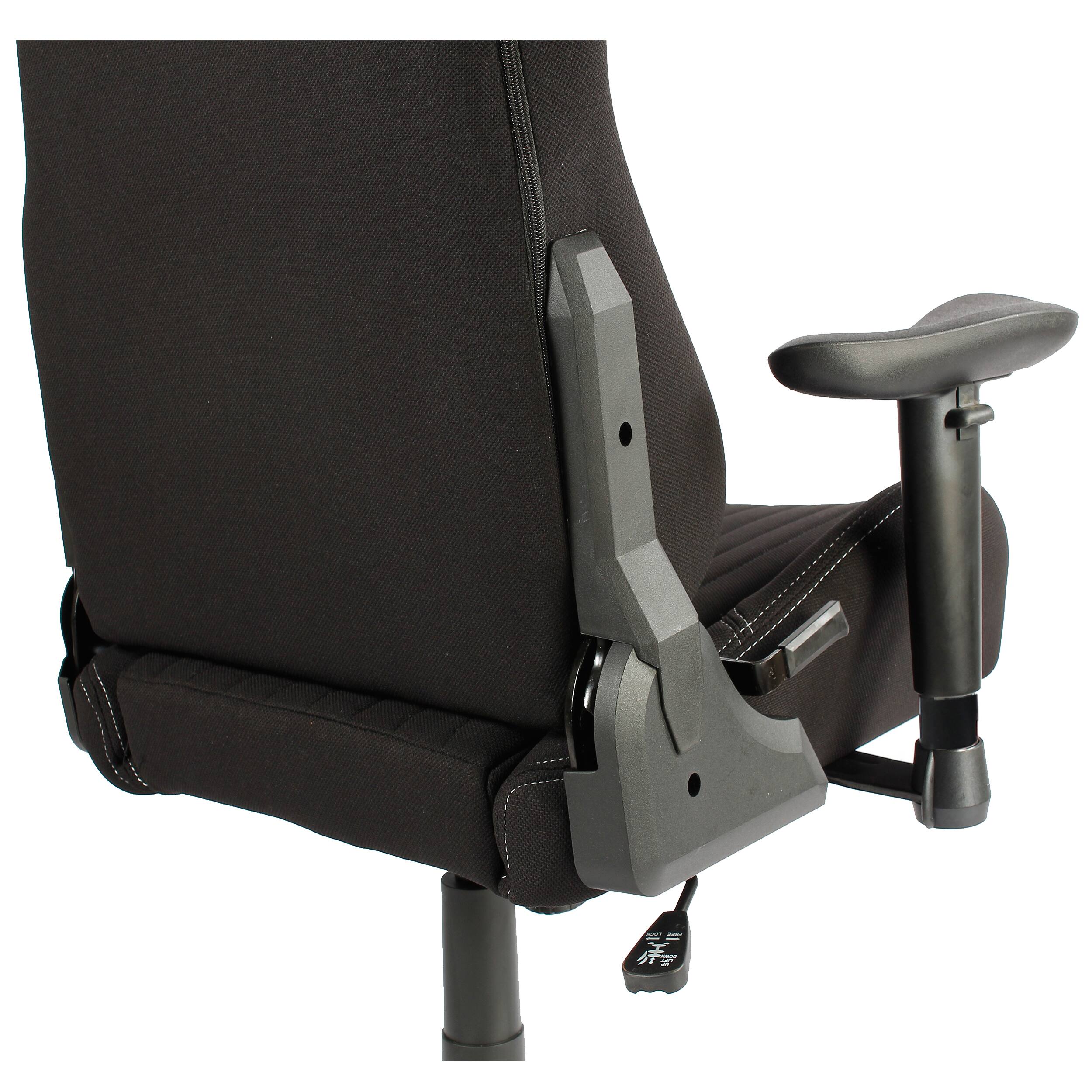 Alt View 3. Forest'nSky - Sport Black Fabric Ergonomic High-Back Racing Gaming Chair, PC Racer Style - Black.
