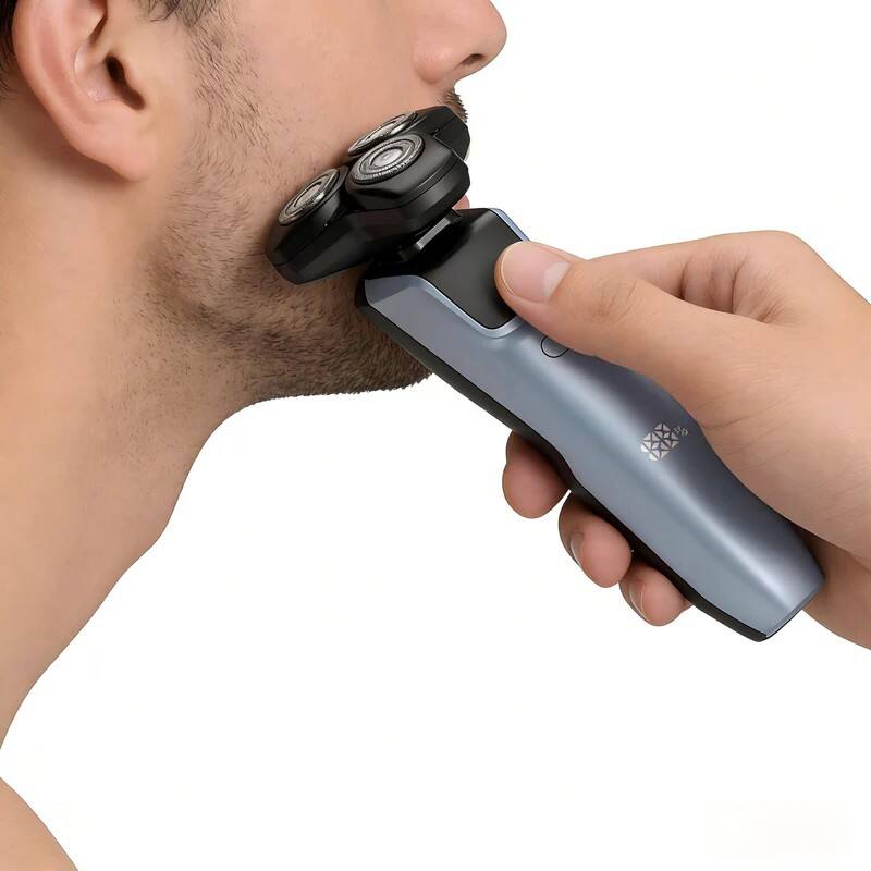 Left. NICEBAY - Nicebay Electric Razor for Men with 4D Floating Shaving Head, LED Display, IPX7 Waterproof Wet&Dry Shaver, Pop-Up Trimme.